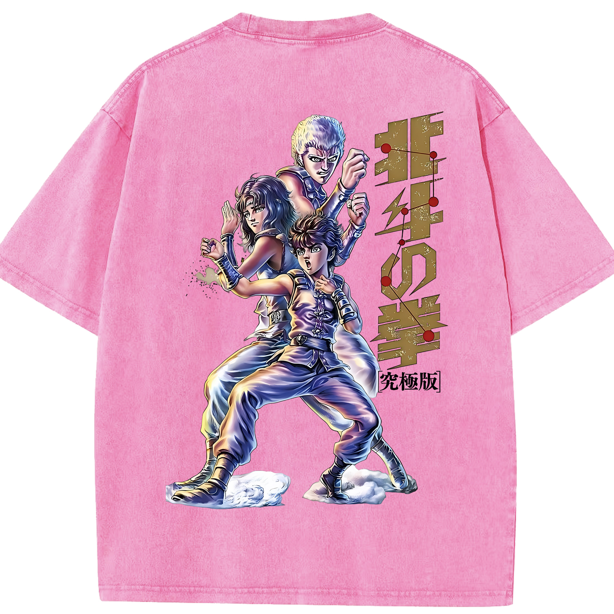 （画像用） 北斗の拳 Fist of the North Star 綿100% ヴィンテージ風 半袖Tシャツ（背面プリント）